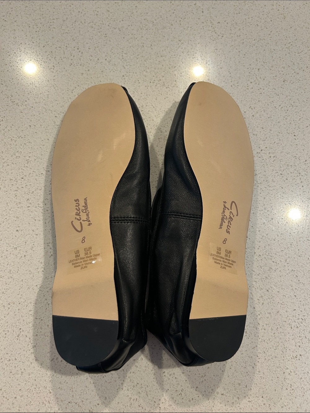 Circus by Sam Edelman Black Bow Ballet Flats with Criss Cross Ankle Strap - Picture 2 of 4